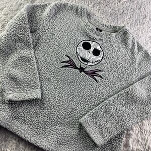Jack Skellington Top Womens Small Gray Black Bat Nightmare Before Christmas